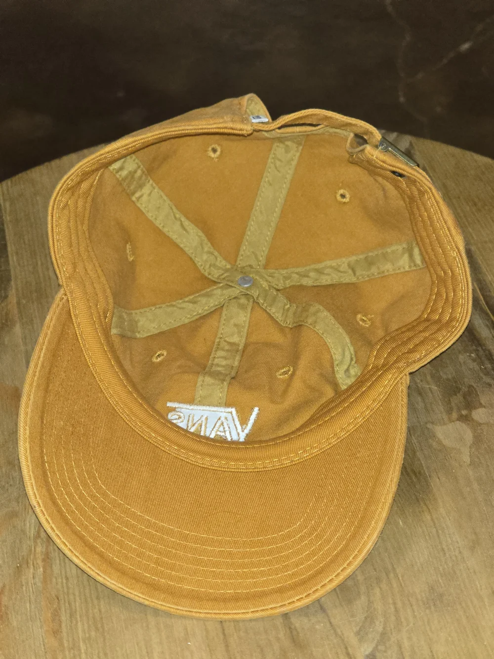VANS Court Side Embroidered Logo Dad Hat Amarillo Mineral Yellow Adjustable Cap